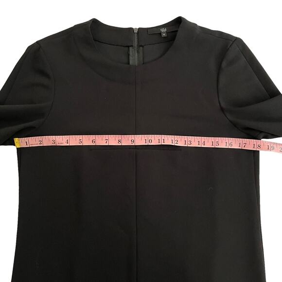 Tibi Tie Sleeve Structured Crepe Black Shift Dress - Picture 8 of 9